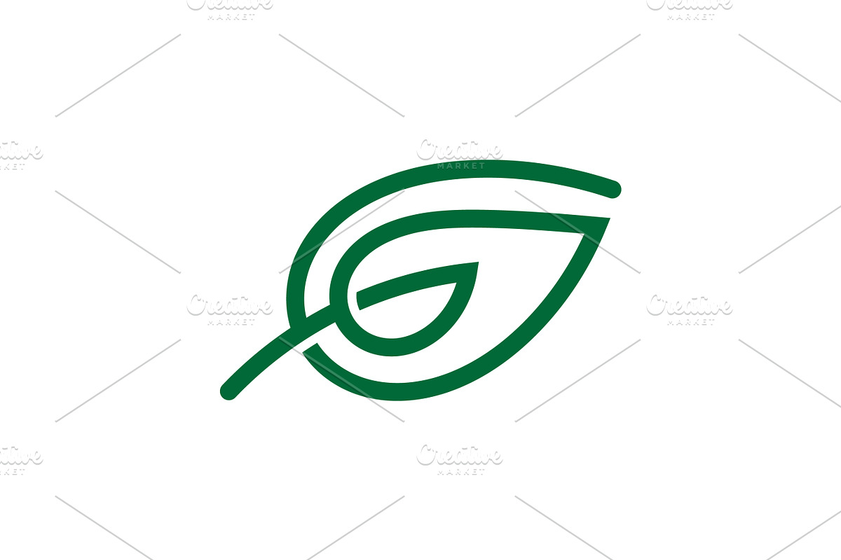 Letter G Leaf Line Logo, a Branding & Logo Template by kurostd