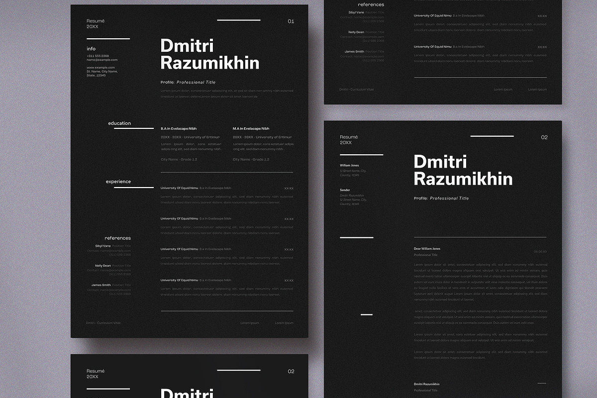 Black Minimalist Resume, a Resume Template by wavebreak
