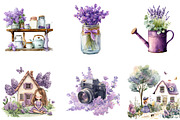 Watercolor Lilac Cottage Life Items, an Illustration by Designking (Thumbnail 4 of 5)