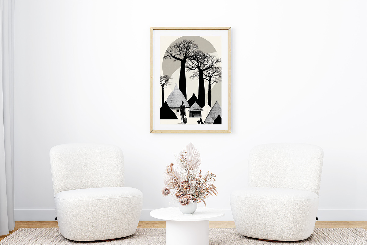 African Ghana Village Wall Art, a Person Illustration by PrintablesByFranklyn (Photo 4 of 6)