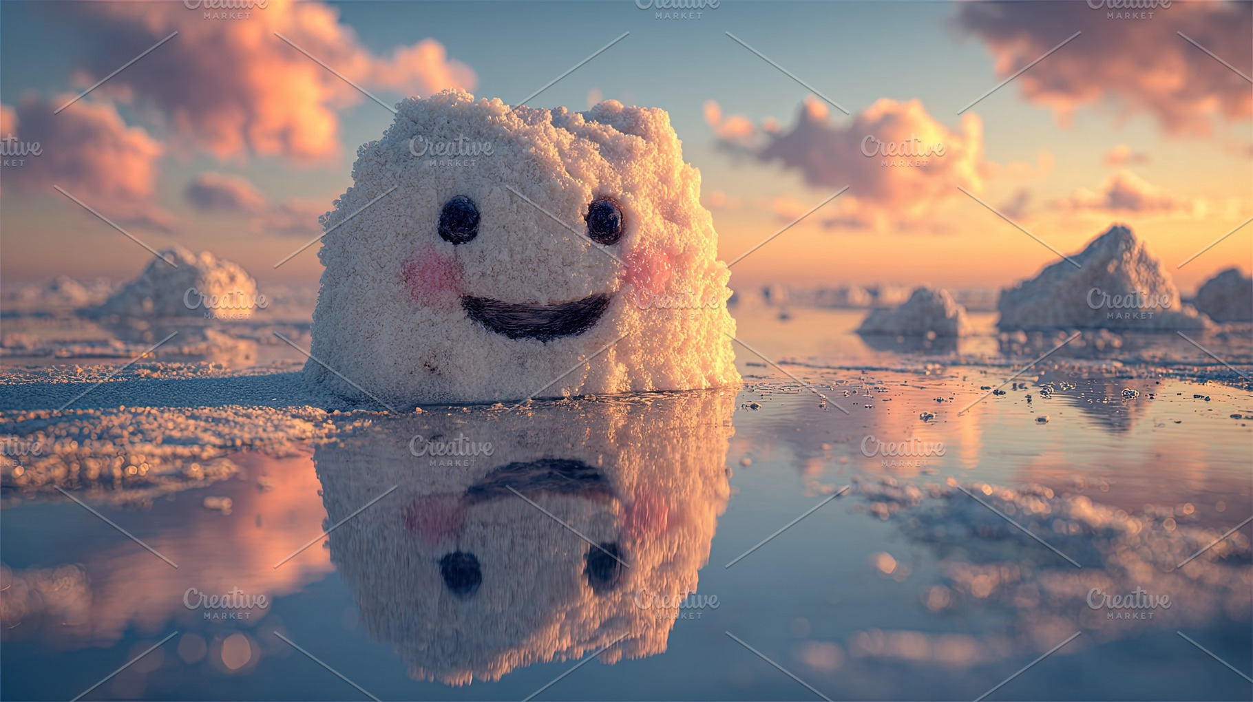Smiling Salt Sculpture at Sunset, a Nature Photo by Ales Munt