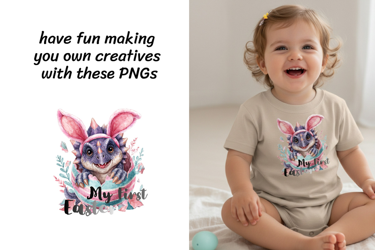 Baby First Easter T-Shirt Design Set, a Seasonal Illustration by InkyQueenArt (Photo 3 of 6)