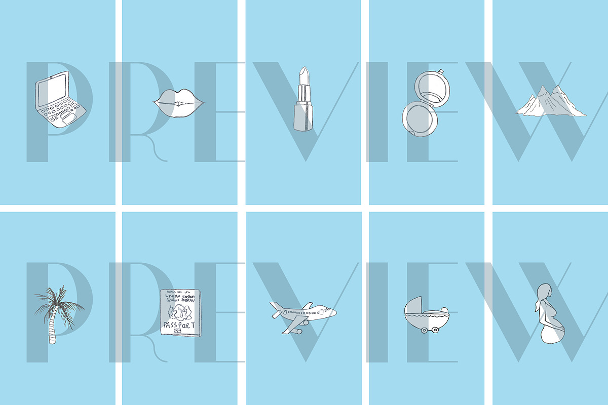 40 Blue Instagram Highlight Icons, a Social Media Template by Masters of Instagram (Photo 3 of 5)