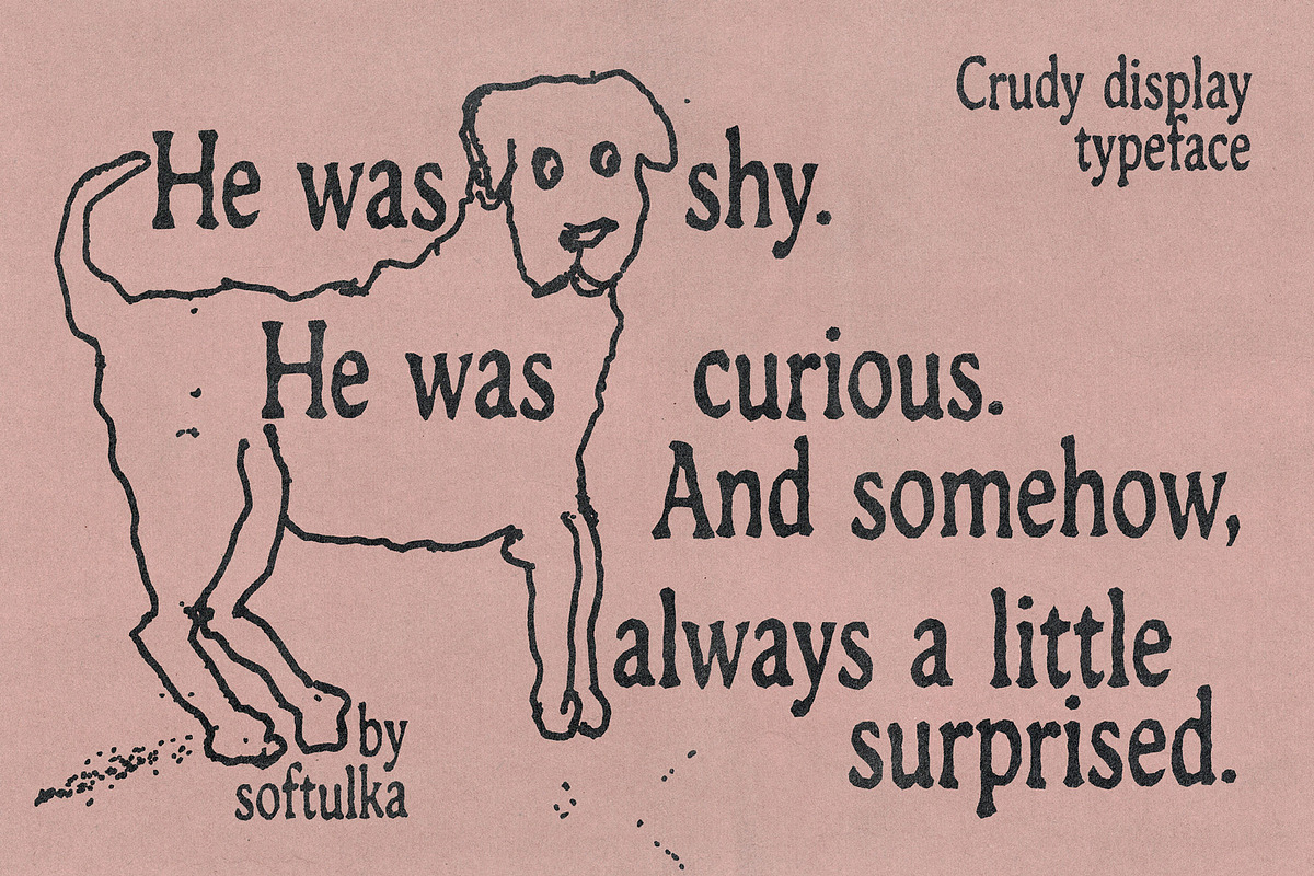 Crudy Typeface, a Sans Serif Font by softulka (Photo 4 of 8)