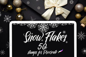 50 Snowflake Stamps For Procreate