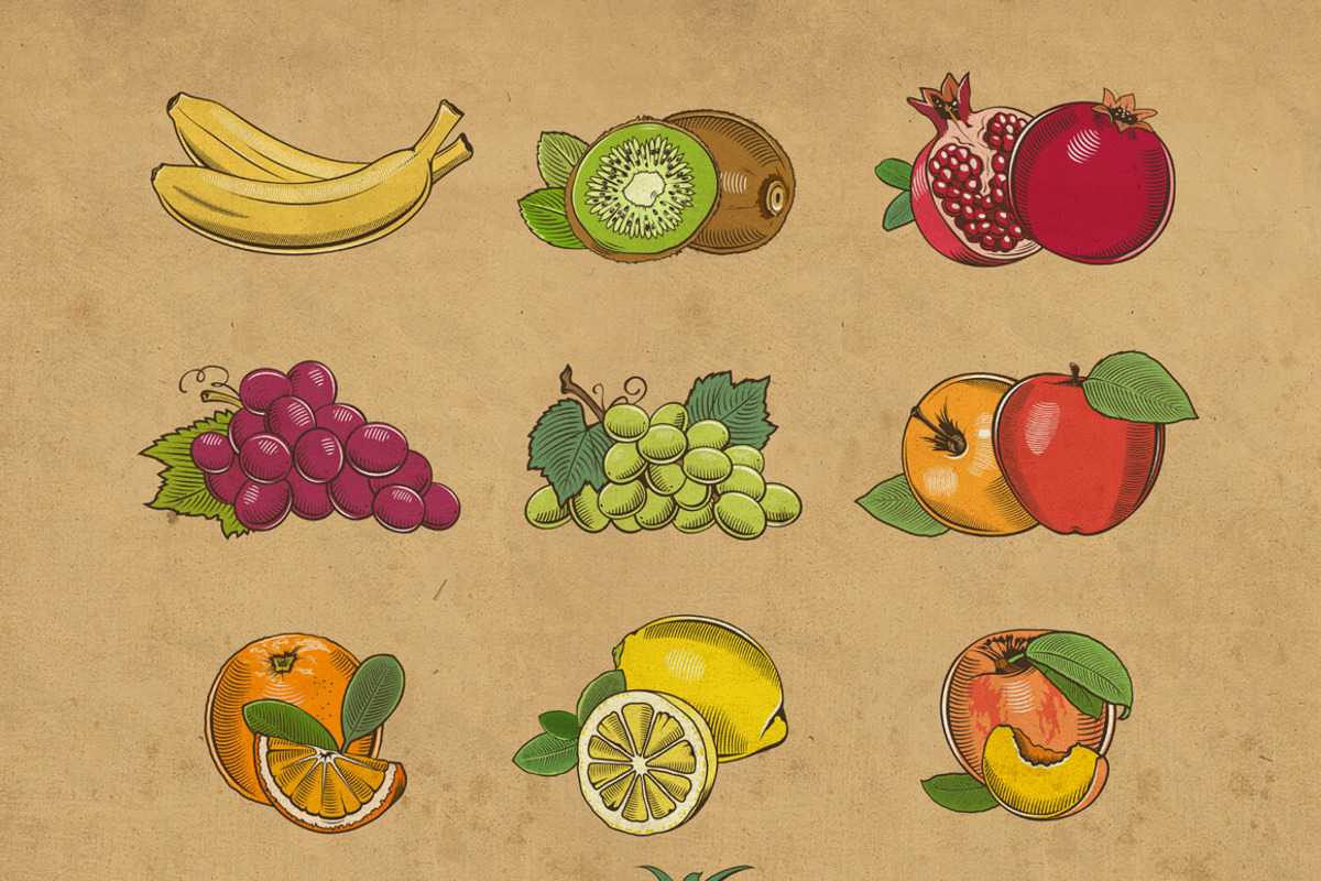 Vintage Fruits and Vegetables, an Object Graphic by ConceptCafe (Photo 5 of 7)