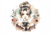 Black Coffee Lover Cute Girl PNG, an Illustration by Designking (Thumbnail 2 of 5)