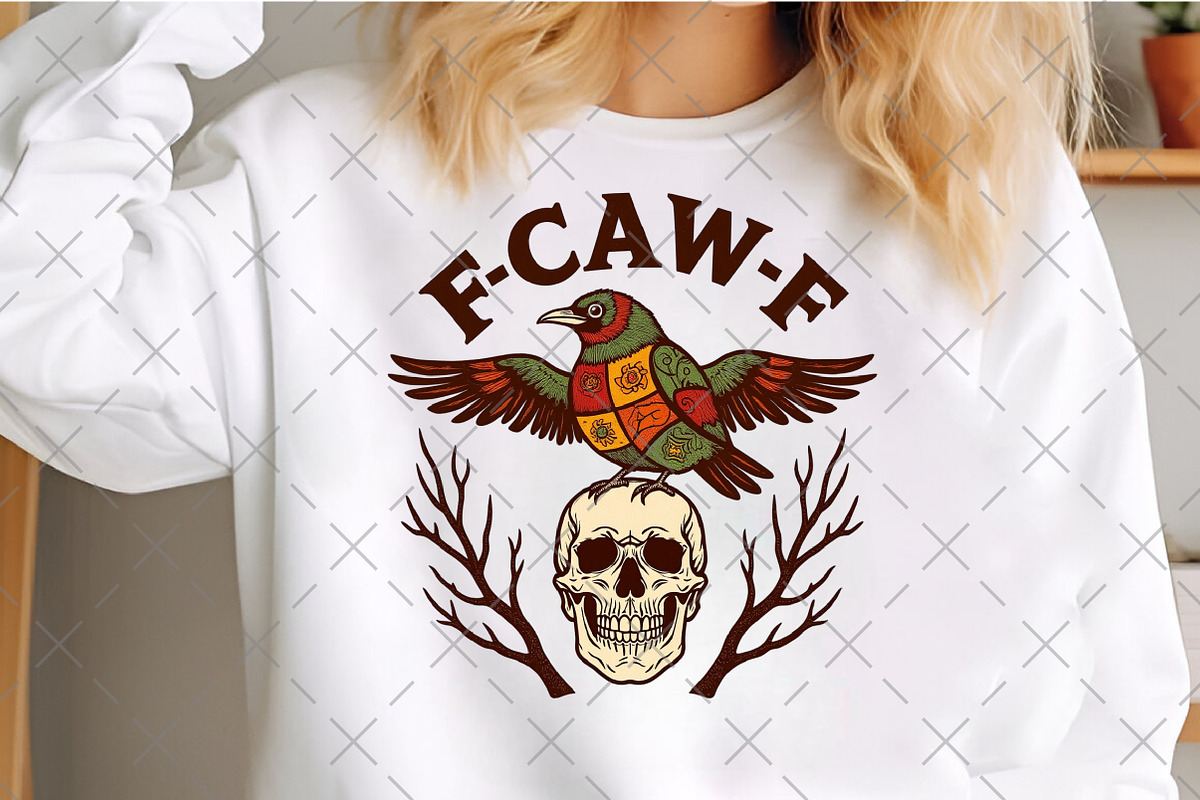 Patchwork F-Caw-F Raven PNG, an Illustration by Craft Nest (Photo 6 of 6)