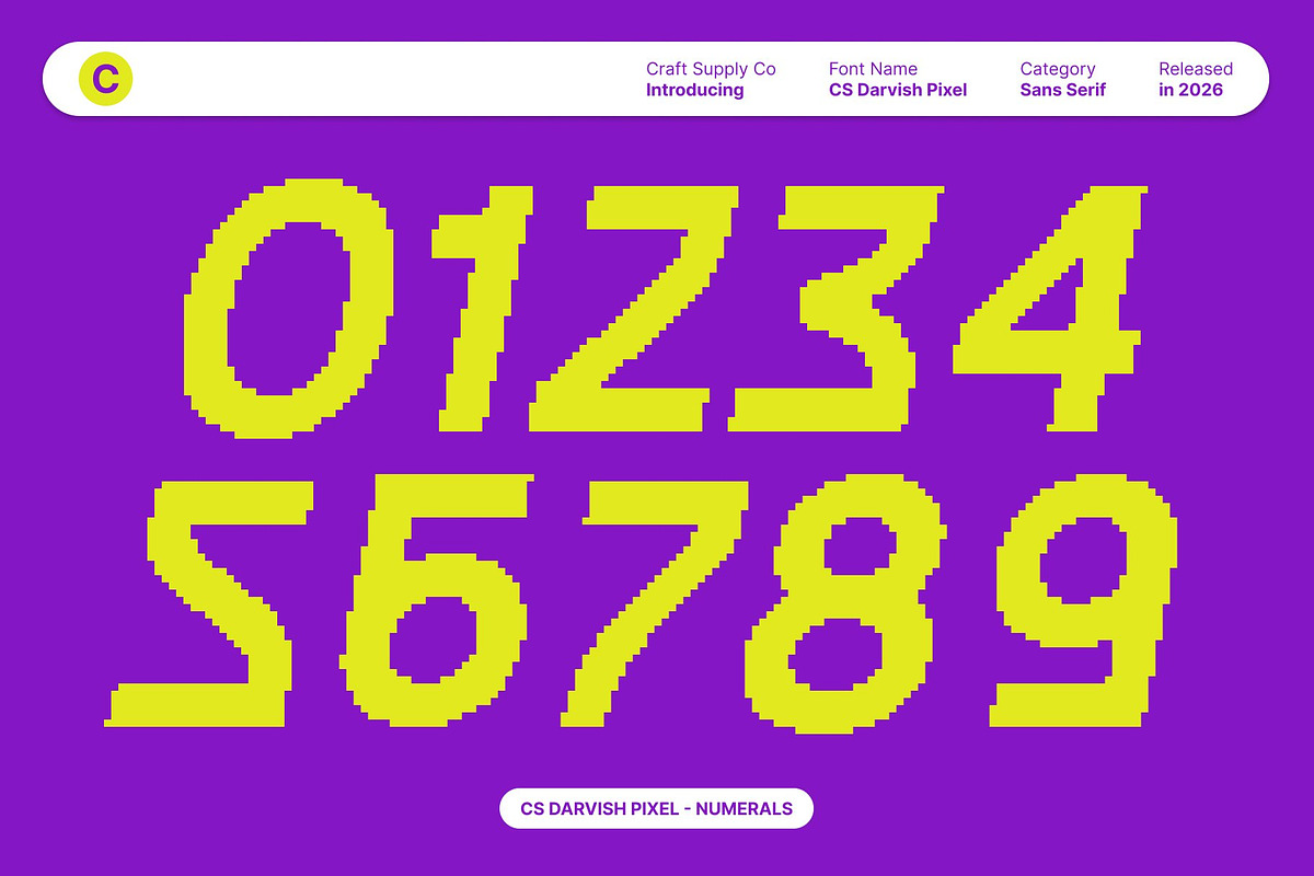 CS Darvish Pixel, a Sans Serif Font by Craft Supply Co. (Photo 4 of 8)