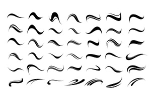 Swooshes text tails, black energy, an Illustration by Valerie Bodnar