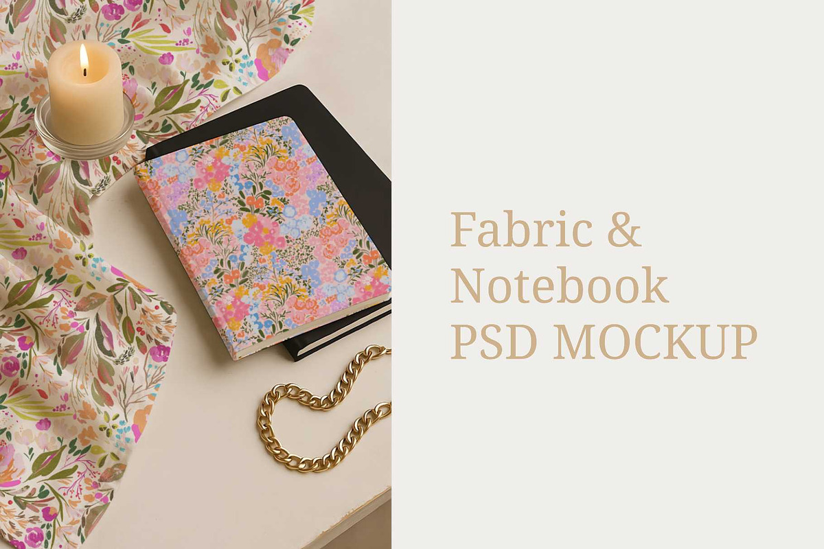 Fabric and Notebook psd mockup, a Books & Magazine Mockup by jenartstudio (Photo 1 of 2)