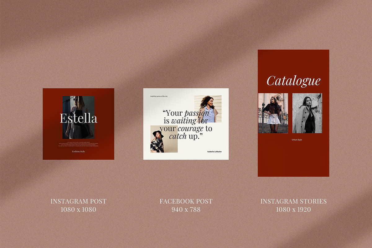 Estella Instagram Pack | PS & Canva, a Social Media Template by Visuel Colonie® (Photo 4 of 15)