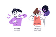 Kids with autism signs set, a Healthcare Illustration by PaperTrident (Thumbnail 3 of 9)