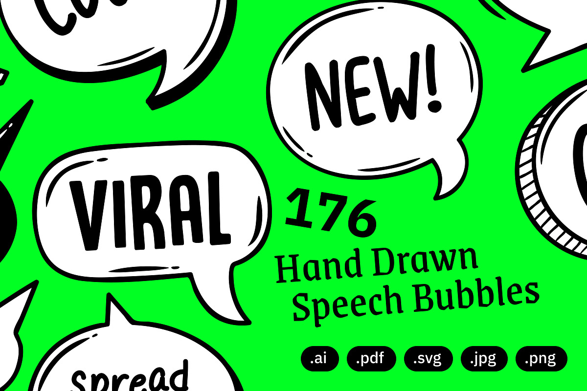 Hand Drawn Speech Bubbles – Doodles, an Object Graphic by crafty (Photo 1 of 10)