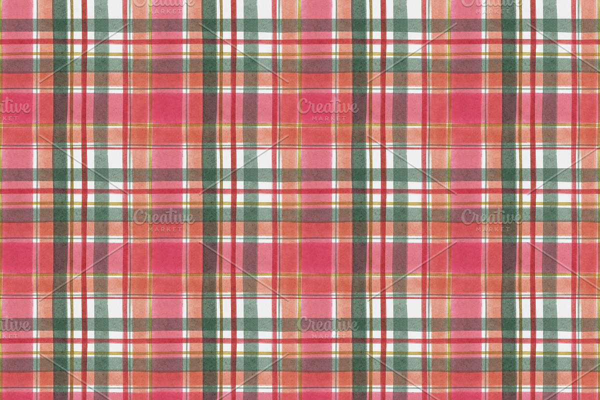 Watercolour Check. Seamless Patterns, a Pattern Graphic by Maria Budarkiewicz (Photo 4 of 10)