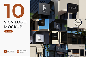 Sign logo mockup vol#01