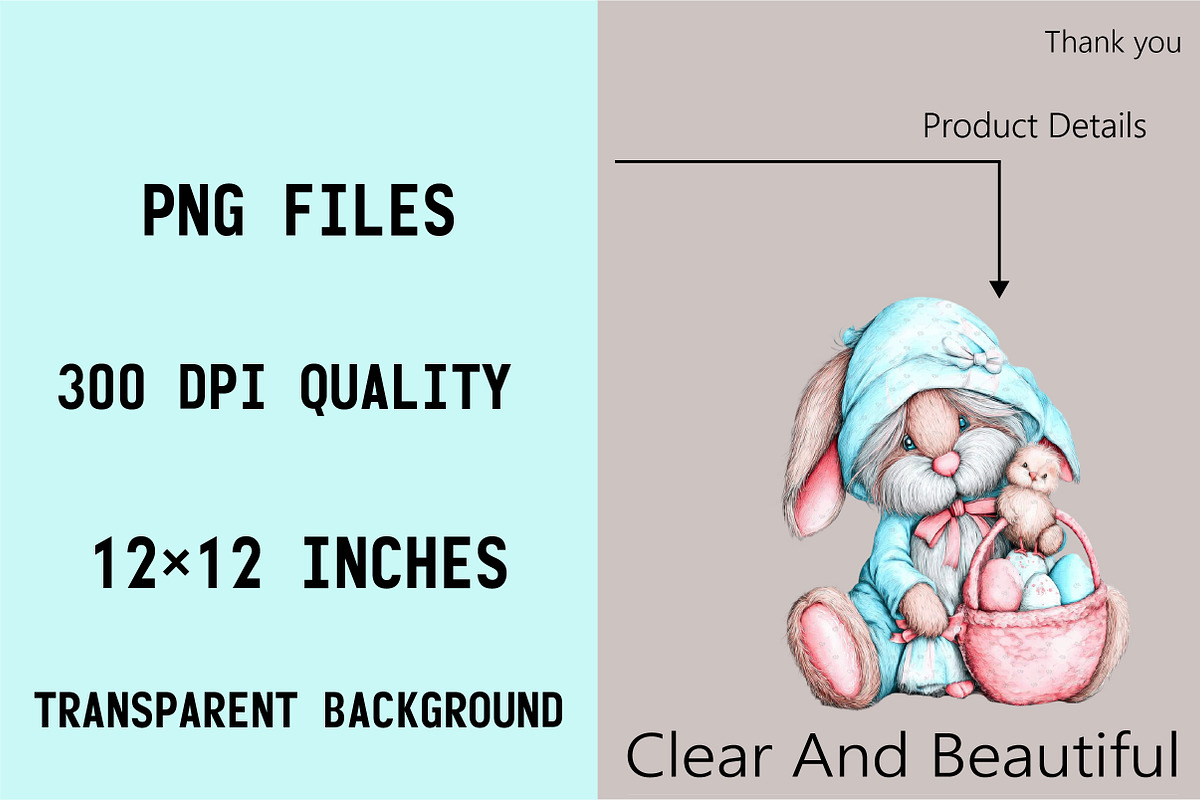 Easter Bunny Watercolor PNG Clipart, an Illustration by SVGArt (Photo 4 of 9)