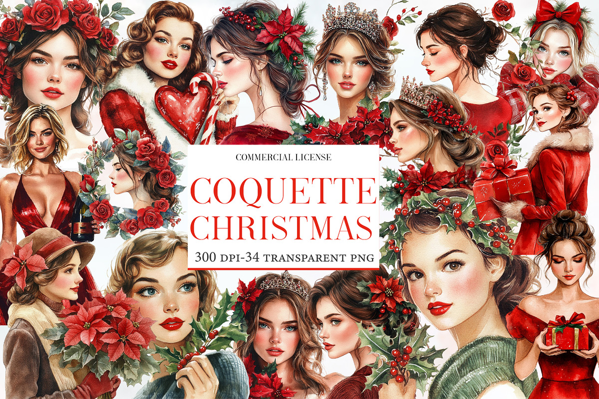 Coquette Christmas Clipart, an Icon by Designworld (Photo 1 of 5)