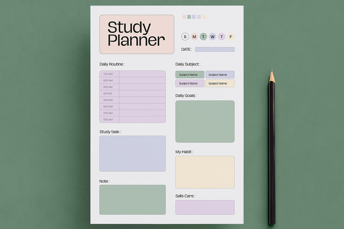 Study Planner Layout, a Stationery Template by ContestDesign (Photo 1 of 3)