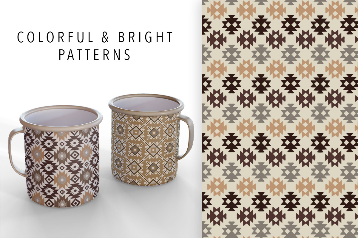 Earthy Aztec Vector Pattern Set, a Pattern Graphic by Jennadesigns (Photo 10 of 15)