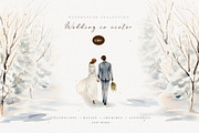Watercolor winter wedding venue, an Object Illustration by MariGraphic boutique (Thumbnail 1 of 9)