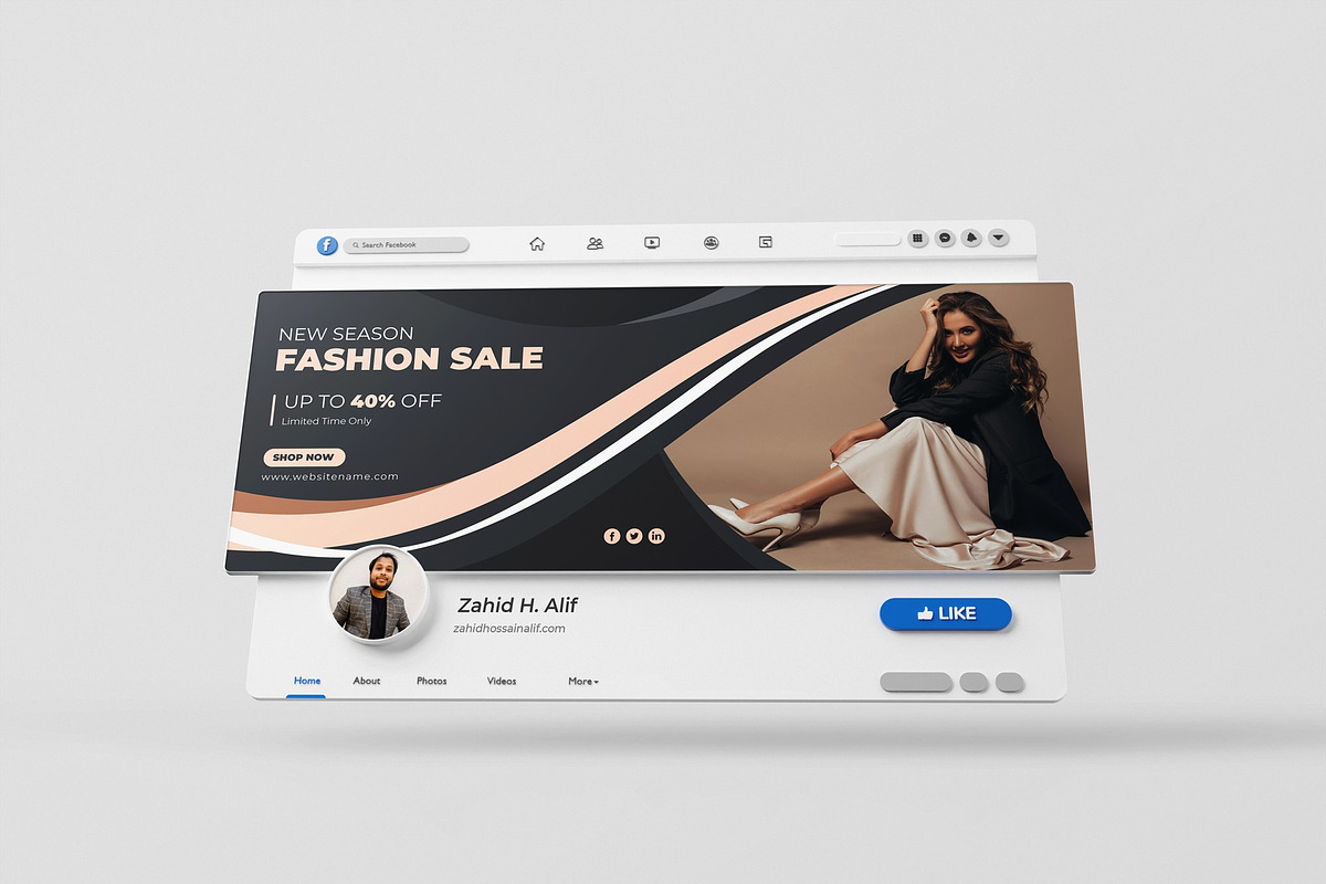 Fashion Social Media Facbook Cover, a Social Media Template by zahidhossainalif (Photo 4 of 6)