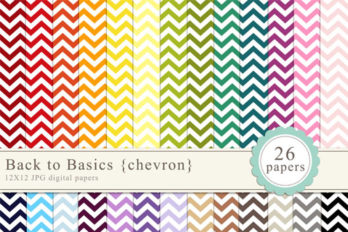 Chevron digital papers, a Pattern Graphic by Lovely Clementine (Photo 2 of 2)