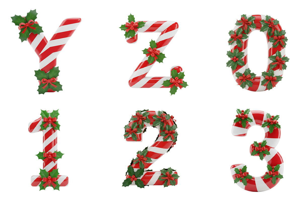 Candy Cane Christmas Alphabet, an Illustration by Design Market (Photo 6 of 7)