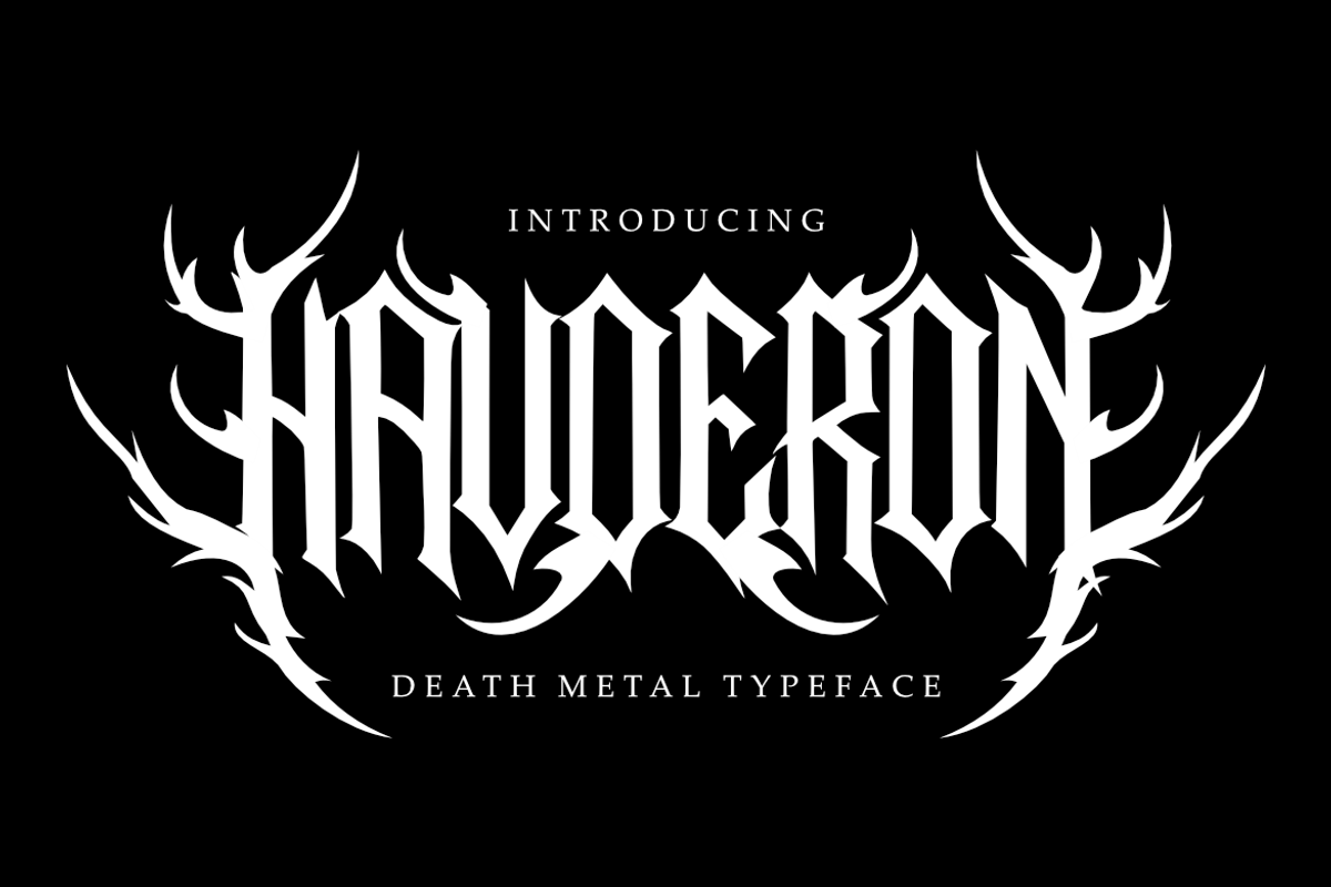 Haveron | Death Metal Typeface, a Symbol Font by Masyafi Studio (Photo 1 of 8)