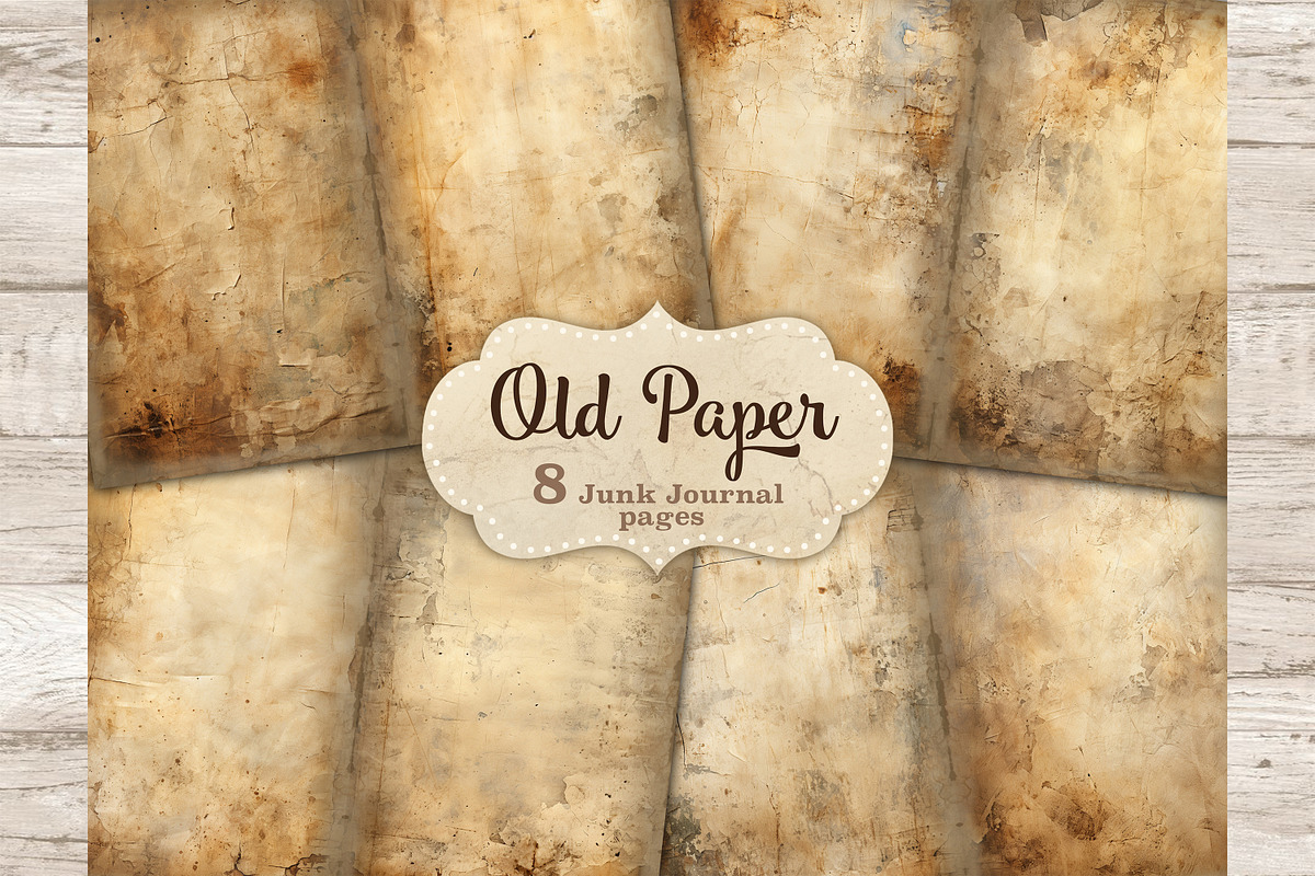Old Paper Junk Journal Pages, a Texture Illustration by GlamArtZhanna (Photo 1 of 9)