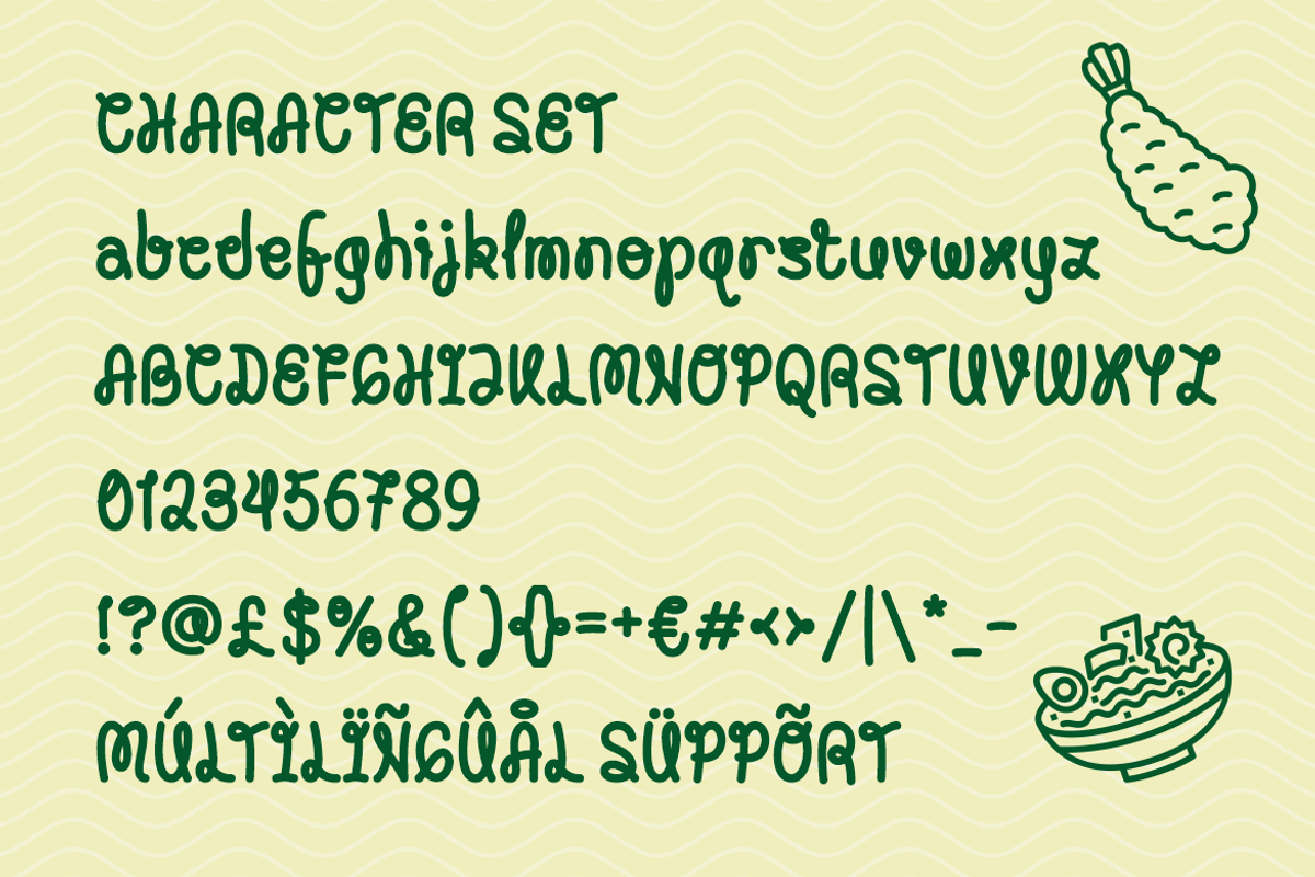 Noodle Twine Playful Monoline Font, a Font by PutraCetol Studio (Photo 5 of 5)