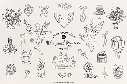 Whimsical Love Line Art Illustration