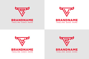 Letters CQ CV CY CZ  Bull Logo, a Branding & Logo Template by Pray Art Design Studio