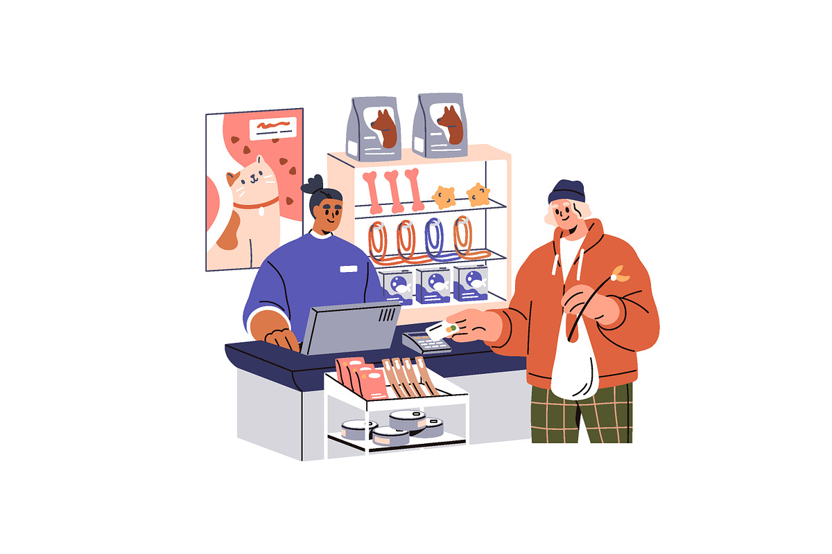 Customers paying at checkout set, a Person Illustration by Good Studio (Photo 7 of 7)