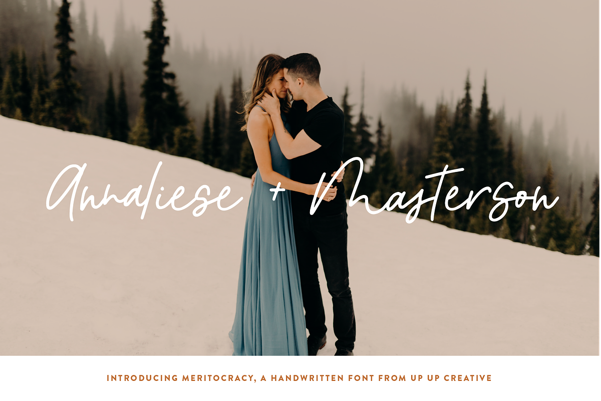 Meritocracy Handwritten Font, a Script Font by Up Up Creative (Photo 4 of 8)