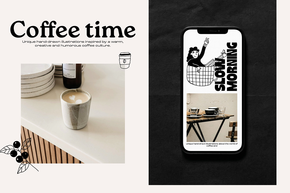 Coffee Time vector Illustrations, a Food Illustration by dicreate (Photo 5 of 14)
