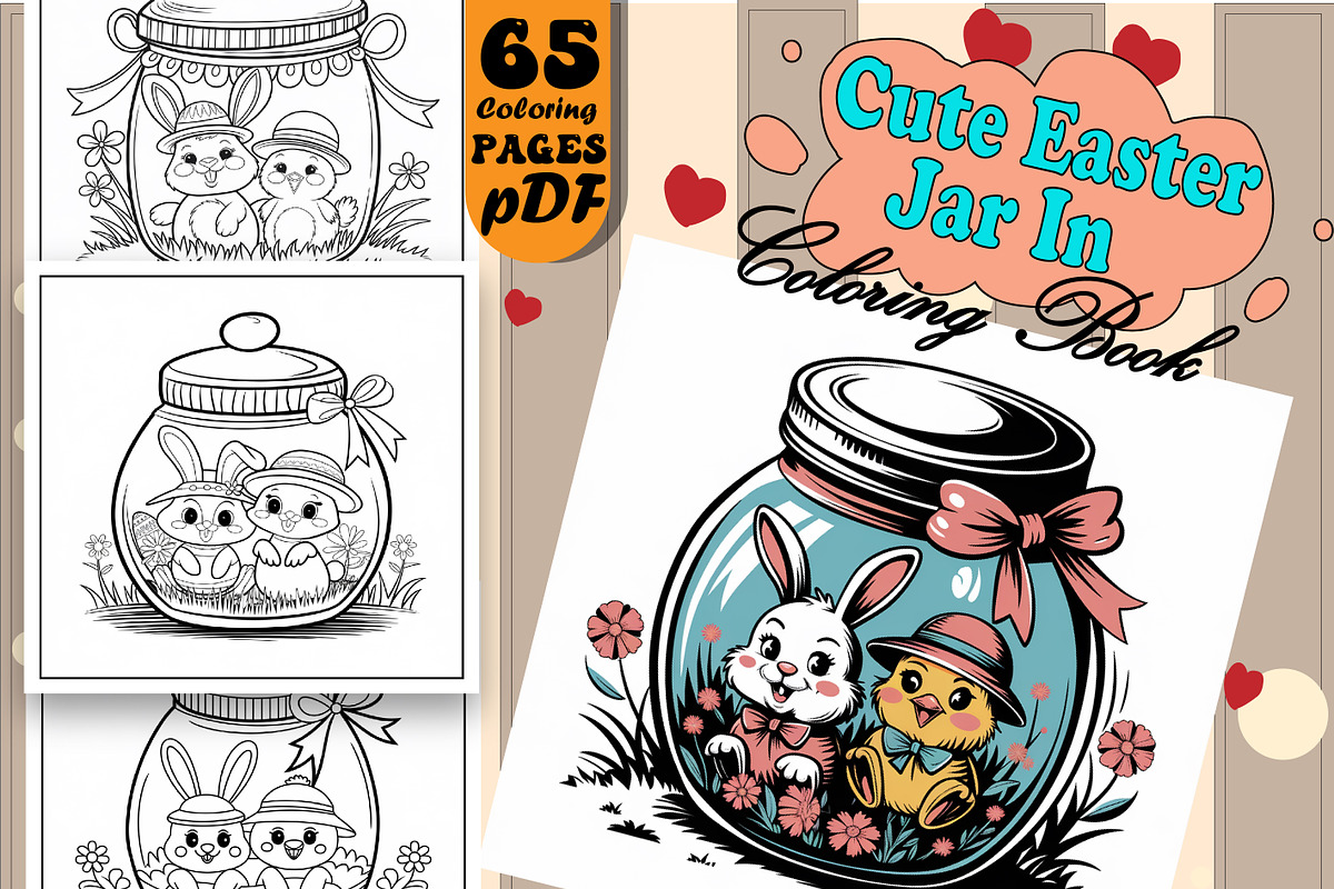 Cute Easter Jar in Coloring Pages, an Animal Illustration by Design Home (Photo 1 of 4)