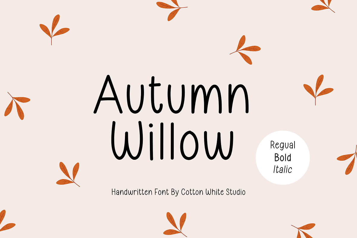 Autumn Willow, a Handwritten Font by Sofia Skoog (Photo 1 of 11)