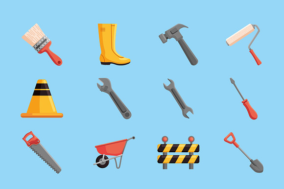 Construction Tools and Equipment Set preview 2
