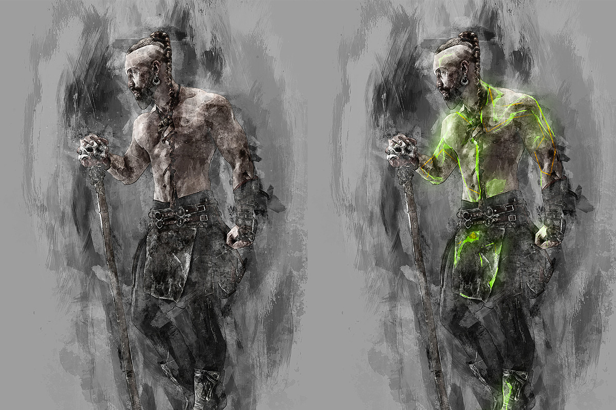 Digital brush art photoshop action, an Action Add-On by Shovajit (Photo 8 of 8)