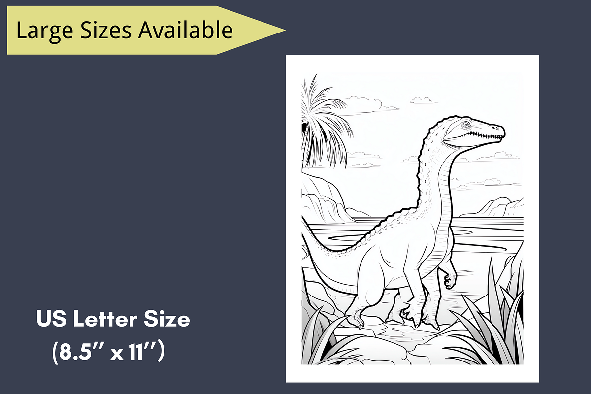 127 Kawaii Dinosaur Coloring Pages, a Brochure Template by LA Design (Photo 8 of 10)