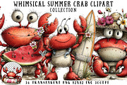 Whimsical Summer Crab Clipart, an Illustration by OK Design (Thumbnail 1 of 6)