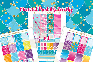Mermaids Printable Planner Stickers