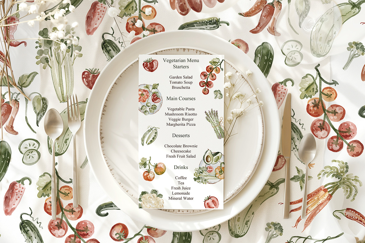 Hand-Painted Vegetable Clipart, a Food Illustration by LenArt (Photo 13 of 15)