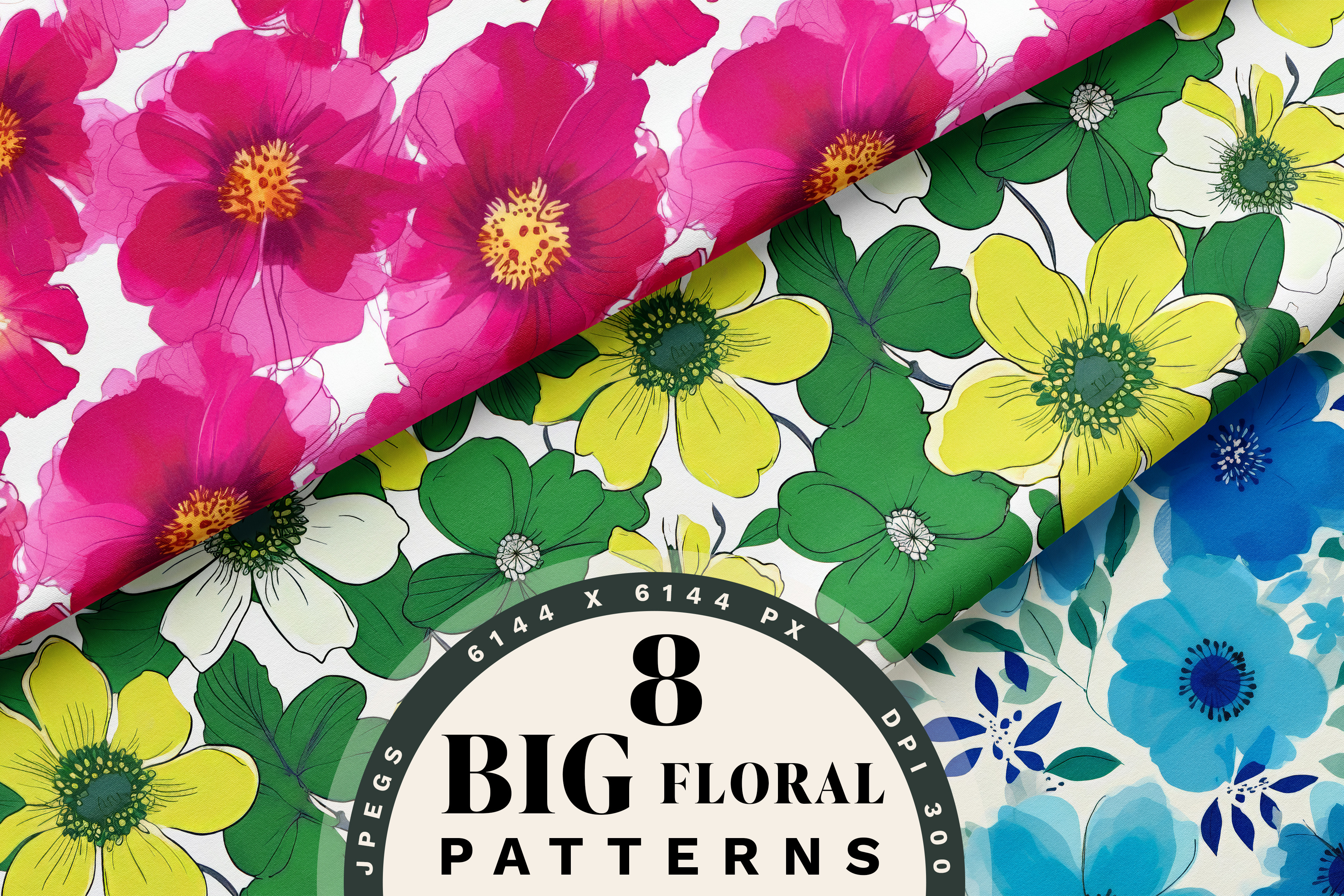 Big Flowers Patterns, a Pattern Graphic by Ninterints