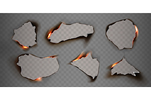 Burning paper frame pieces set, a Texture Illustration by art PVP - market