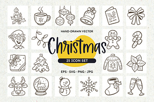 Christmas Icon Set, an Outline Icon by insemar