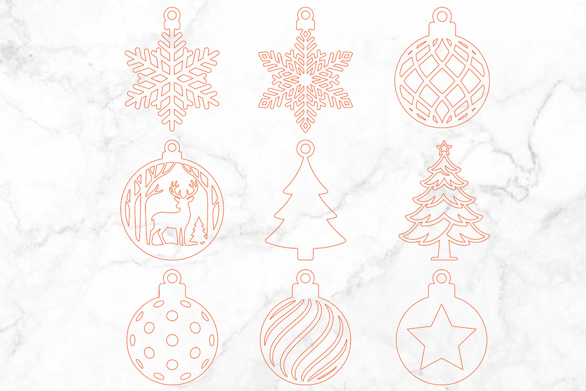 Christmas Ornament Laser Cut SVG, an Object Graphic by Rose Art (Photo 2 of 3)