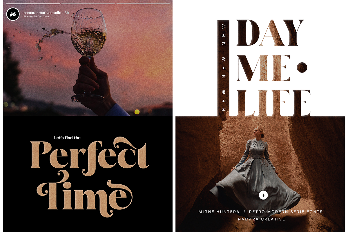 Mighe Huntera - Retro Modern Serif, a Serif Font by Namara Creative Studio (Photo 11 of 14)