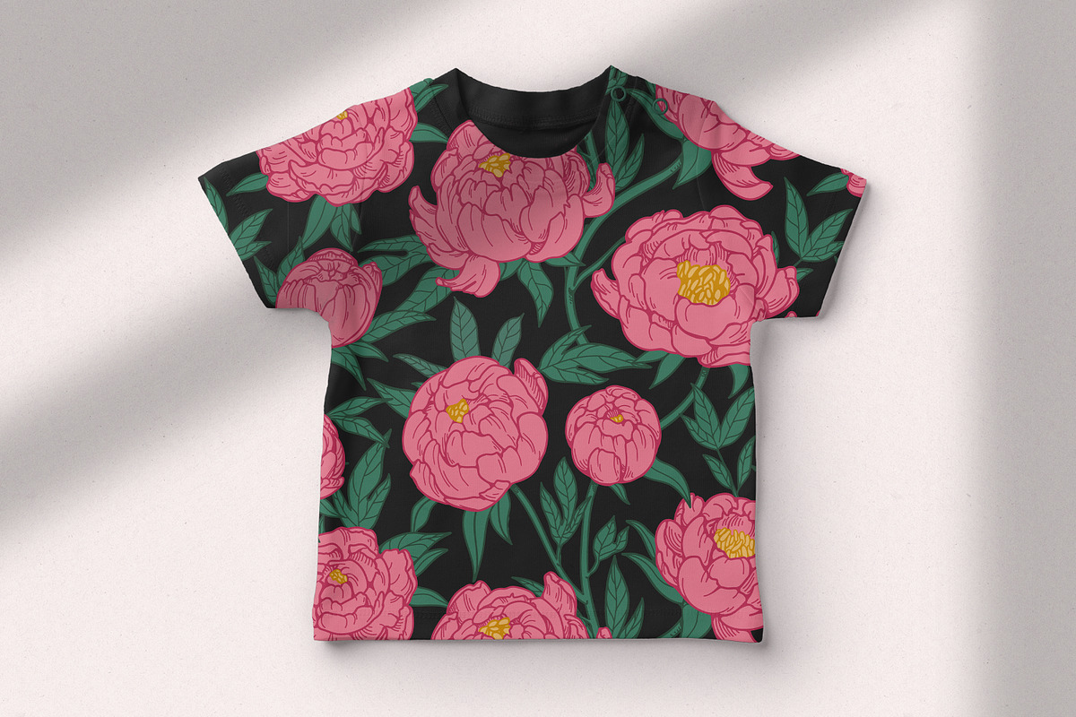 Peony flowers patterns, backgrounds, a Decorative Illustration by Good Studio (Photo 7 of 11)